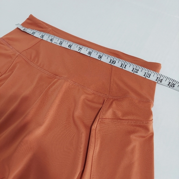 Womens Athletic Skirt Medium Rust Orange Stretch 2 In One Skirt Short Summer - Picture 9 of 13